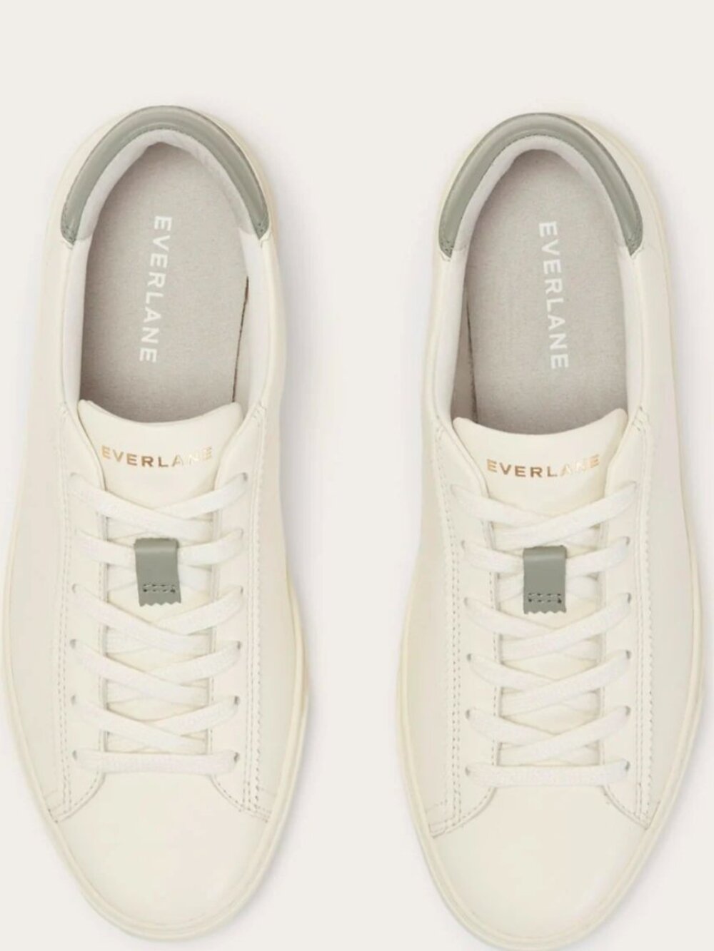 Everlane Day Sneaker White Leather Grey Shadow Women's Sizes NEW  Tennis Prep - Picture 2 of 15